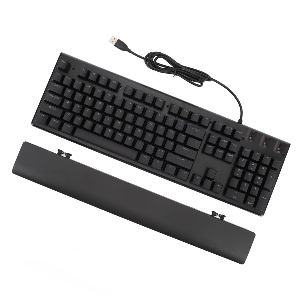 RGB Gaming Keyboard with Palmrest Universal LED Backlit 104 Keys Blue Switch USB Wired Computer Mechanical Keyboard for