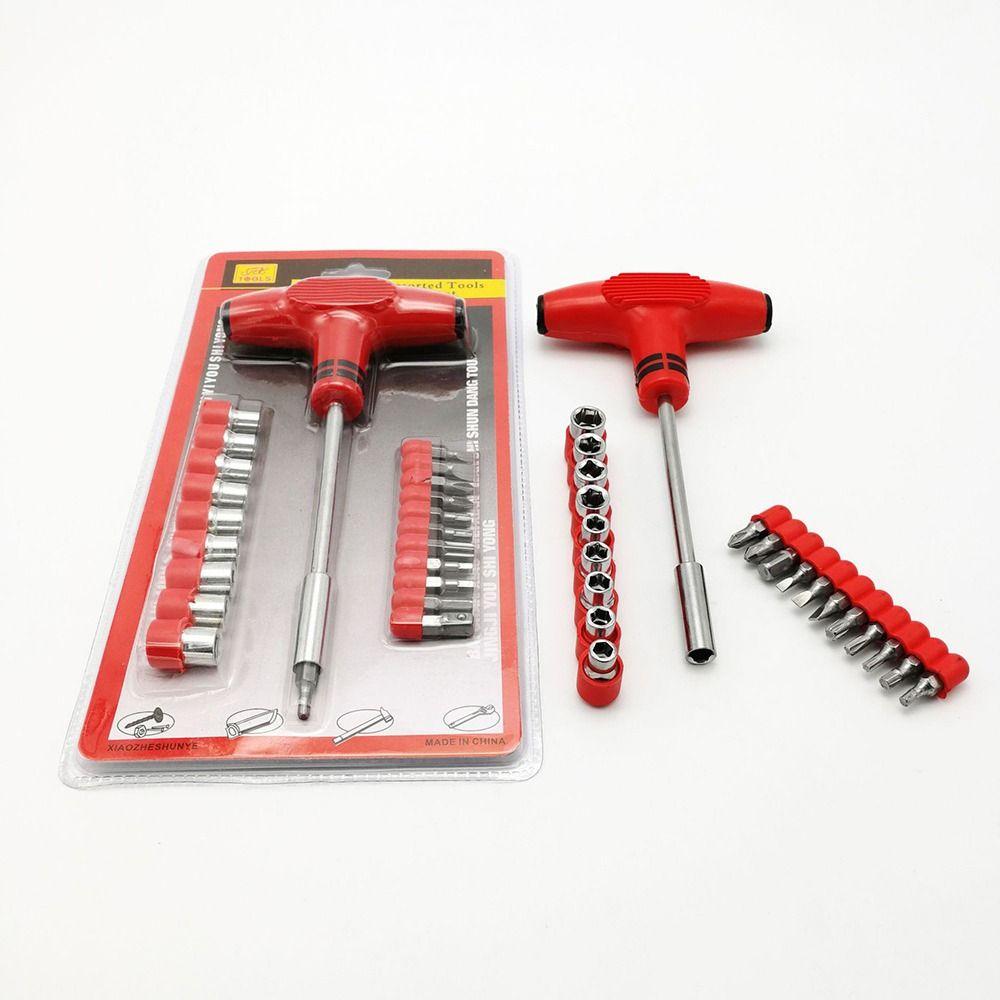 21-teiliges/Set Sechskant-Schraubendreher-Bit-Set Kombination Phillips Torx Schlitz Langlebiger T-Griff-Schlüssel