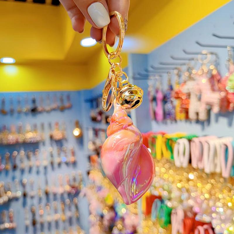 Conch Keyrings With Bell Keychain Beach Shells Pendant Exquisite Bag Key Ring Ornaments