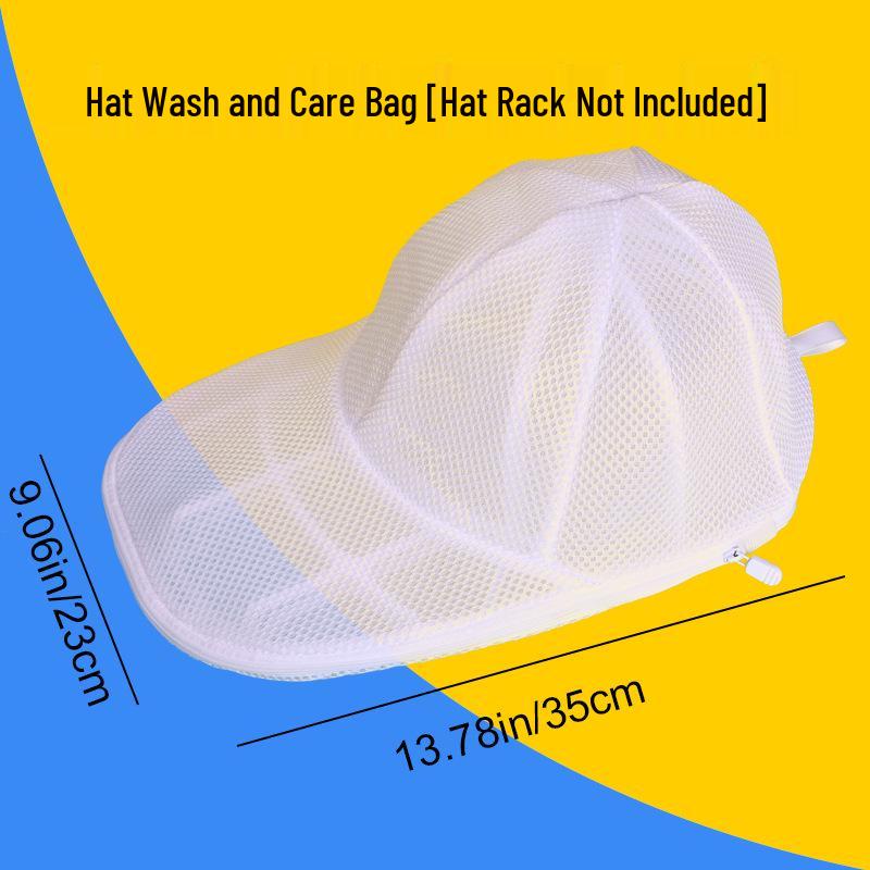 Baseball Cap Care & Wash Bag with Anti-Deformation Rack for Laundry Machines