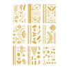9 Blatt Premium Goldfolie Temporäre Tattoos für Partys und Events mit metallischen Designs und einfacher Anwendung