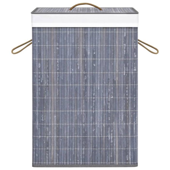 VidaXL Panier à linge avec une seule section bambou gris 320755