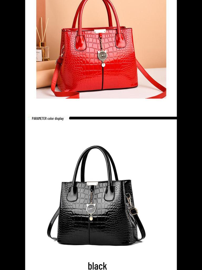 2024 Herbst/Winter Steinmuster Große Kapazität Umhängetasche - Damen Helle Lederhandtasche