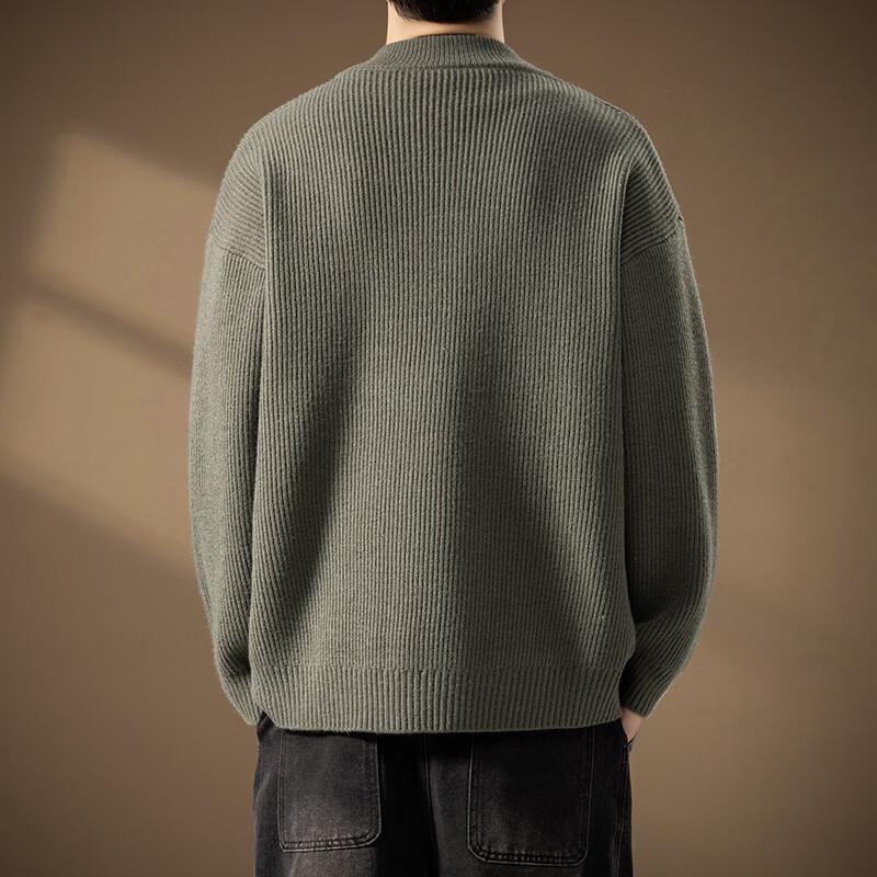 LRT Men's Baseball Collar Knit Cardigan