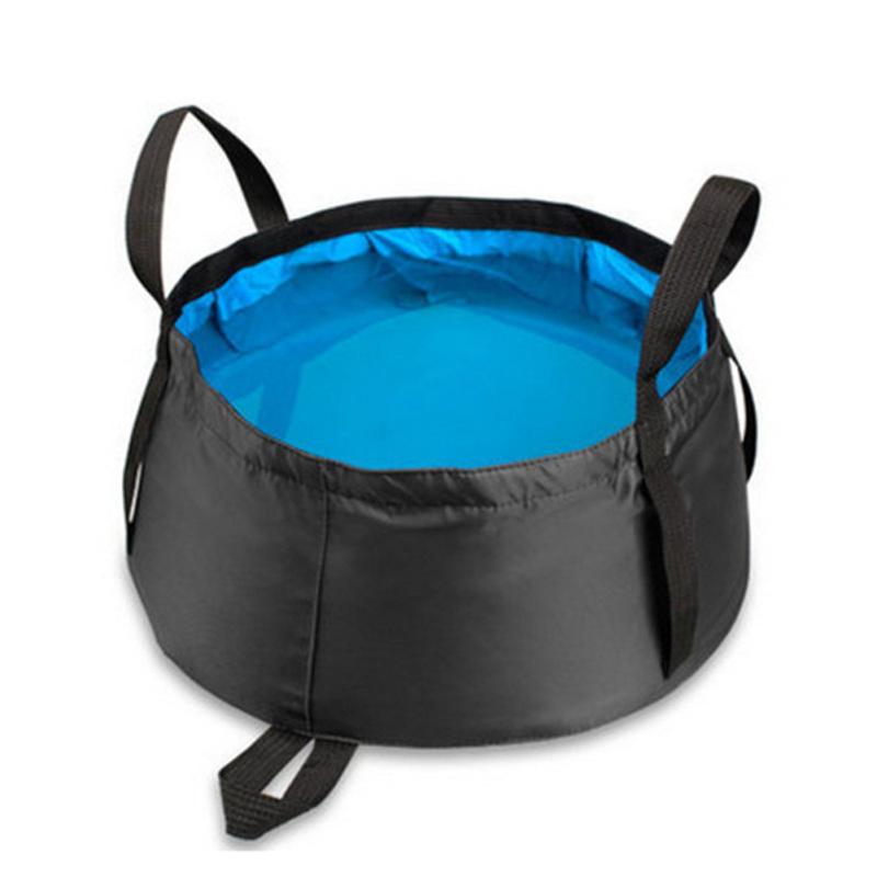 Outdoor Folding Basin With Sturdy Handle 8.5l Ultra-light Portable Survival Water Bag For Camping