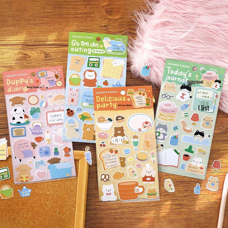 Letter Lover Japanese Grain Paper Decorative Stickers: Soft Fufu Notes & Illustrations