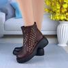Fashion Summer New Roman Sandals Women Vintage Fashion Platform Mesh Breathable Thin Cutout Sleeve Booties