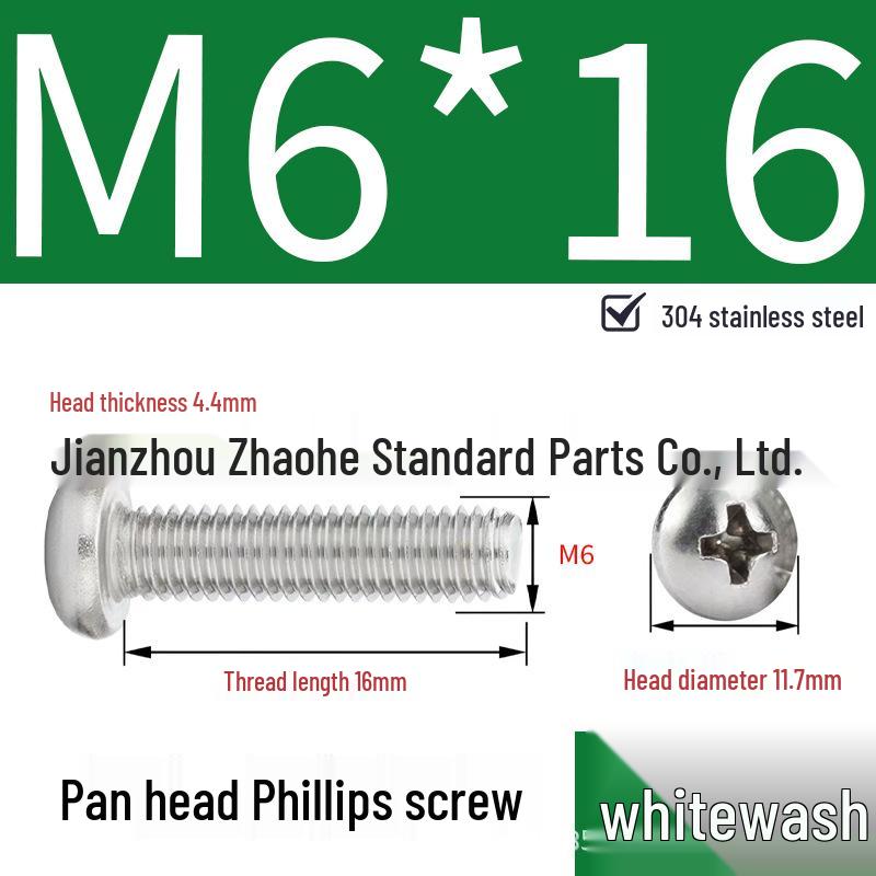 304 Stainless Steel Phillips Pan Head Machine Screw