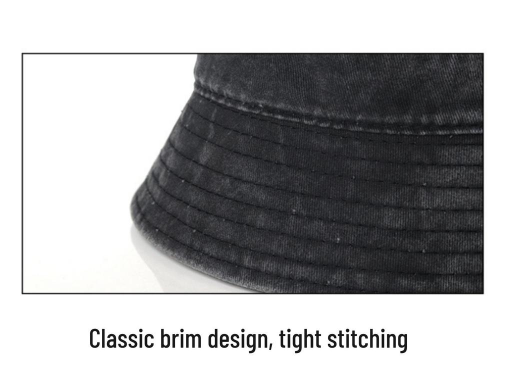 Hong Kong Style Retro Distressed Washed Denim Fisherman Hat - Spring/Summer Fashion, Breathable Bucket Hat for Couples.