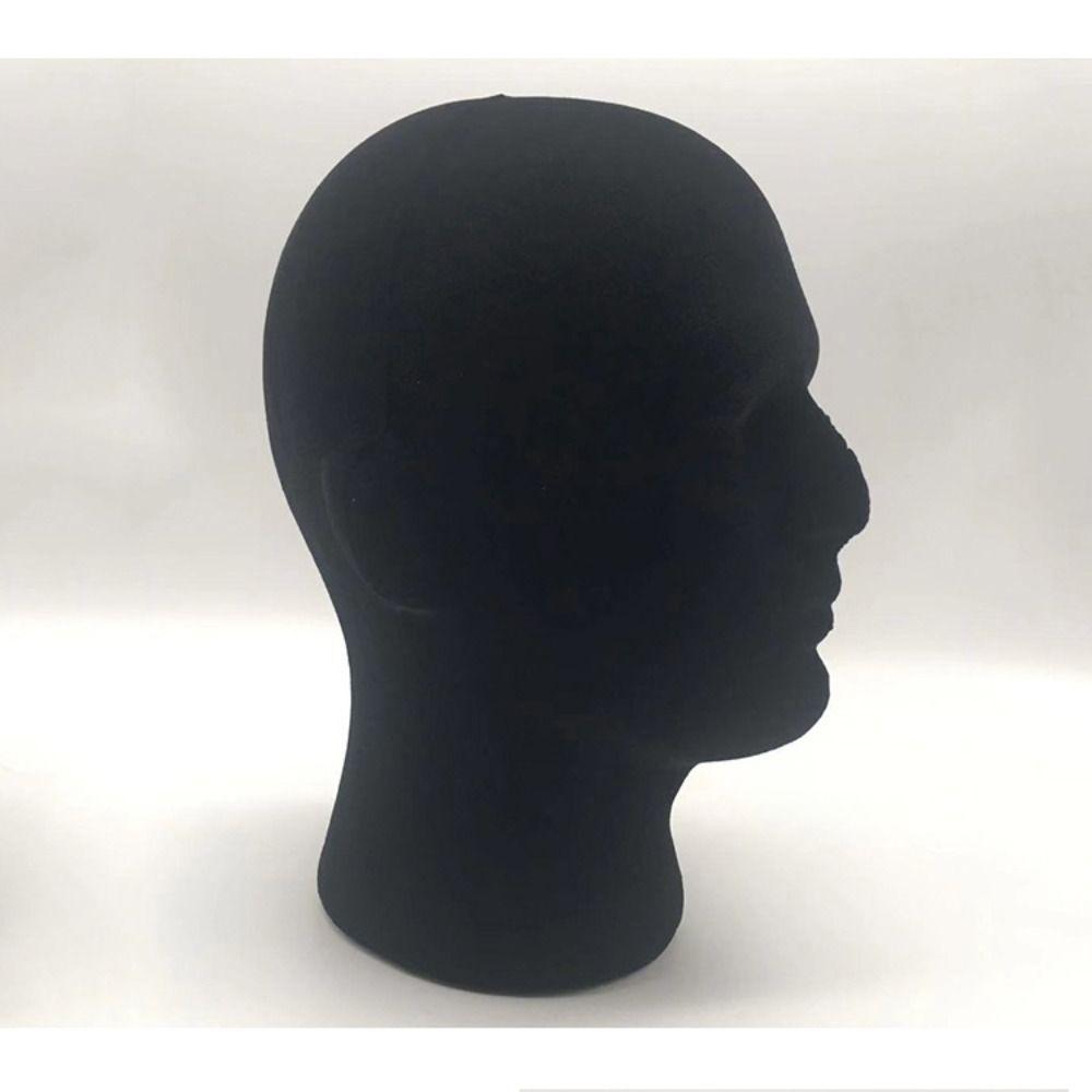Wig Foam Head Model Black Color Display Stand Rack Male Mannequin Head  Photography Prop