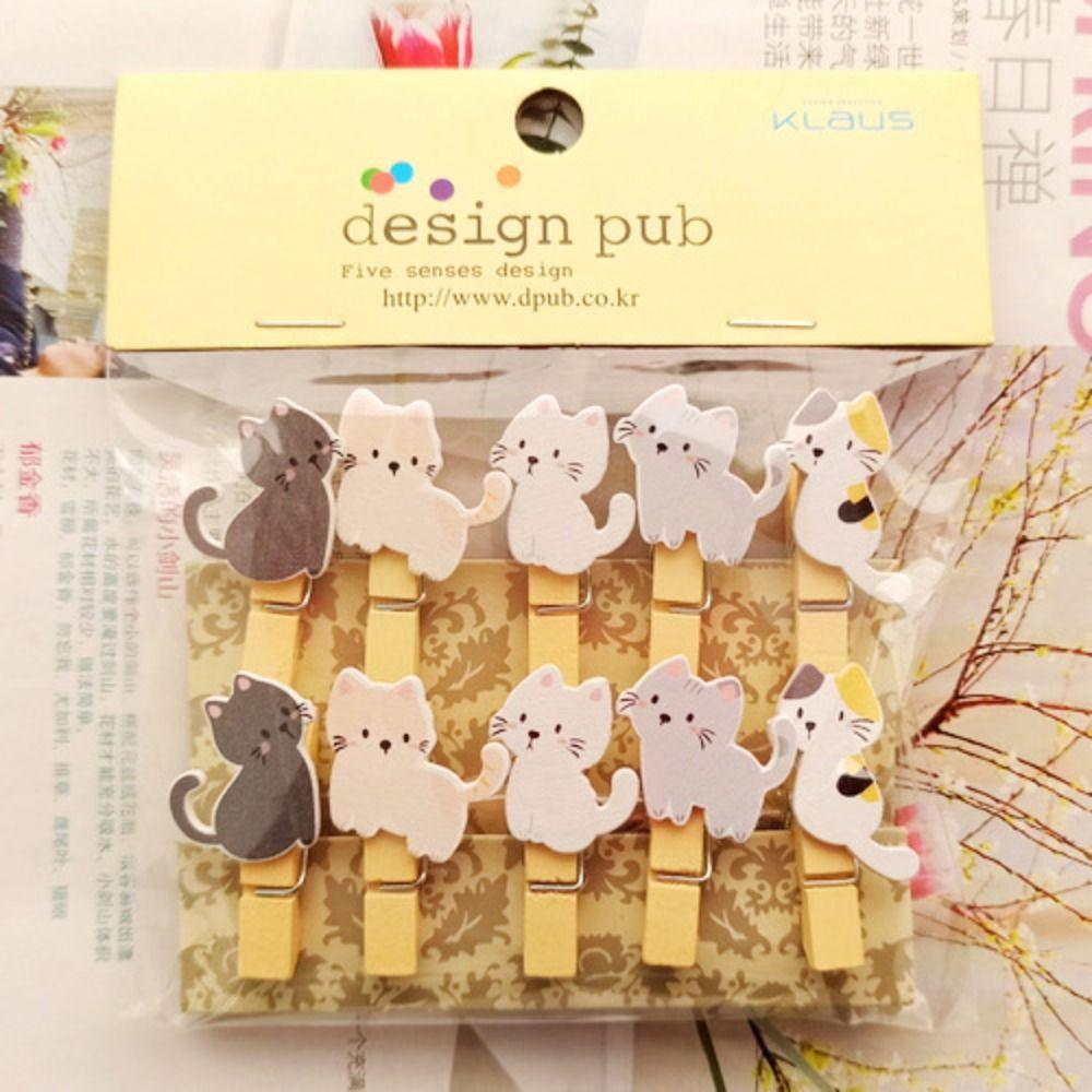 

Котенок Деревянная прищепка Мини прищепка Прочная прищепка для фото 10pcs