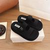 Height Increase Comfortable and Thin One-word Drag Thick-soled Velcro Cool Slippers Women's Summer Wear New Casual Sandals