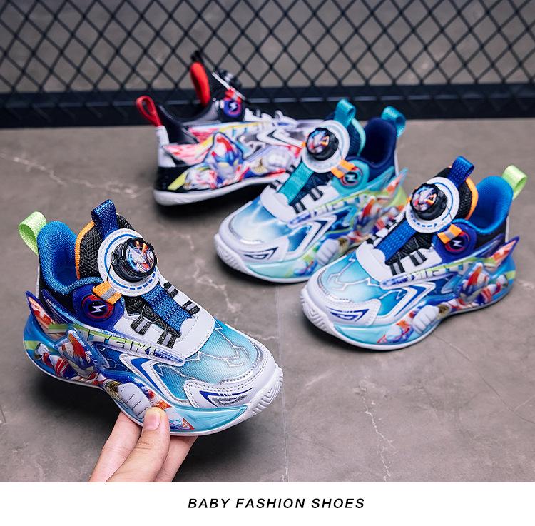 Boys' Light-Up Cartoon Sneakers: 2025 Non-Slip Soft Sole Kids' Running Shoes for Autumn/Winter