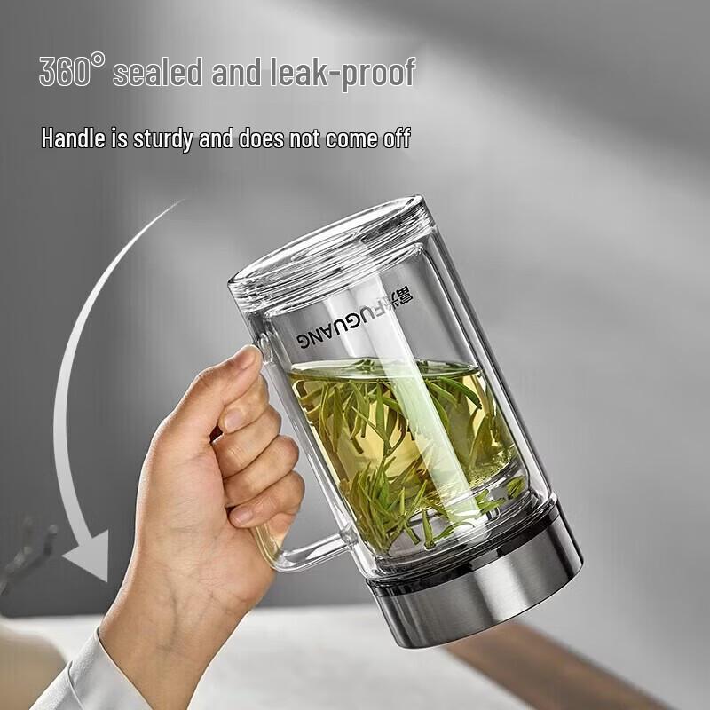FUGUANG Large Capacity Double-Wall Borosilicate Glass Cup