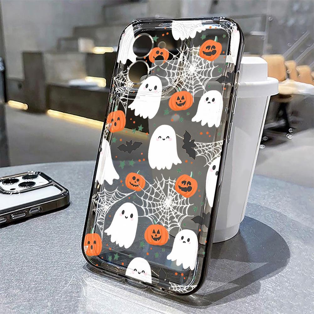 Halloween pumpkin for iPhone17promax space phone soft case 14/13 transparent 15 advanced x anti-drop