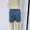 Elastic Waist Drawstring Women's Denim Shorts - Trendy European and American Style