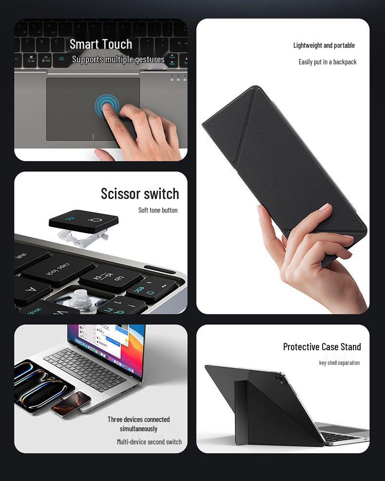 Universal Foldable Bluetooth Keyboard: Portable, Lightweight, Rechargeable, for Phone & Tablet