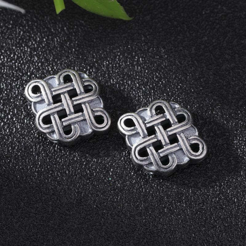 Aged Silver Four-Leaf Clover Pixiu Spacer Beads for DIY Jewelry Necklace/Bracelet