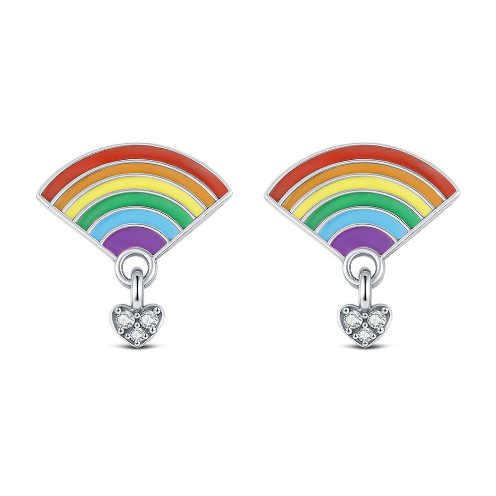Copper Rainbow Pride Month Charm Pendant Heart Bead Unlimited Fit Original Bracelet For Women Jewelry Gift