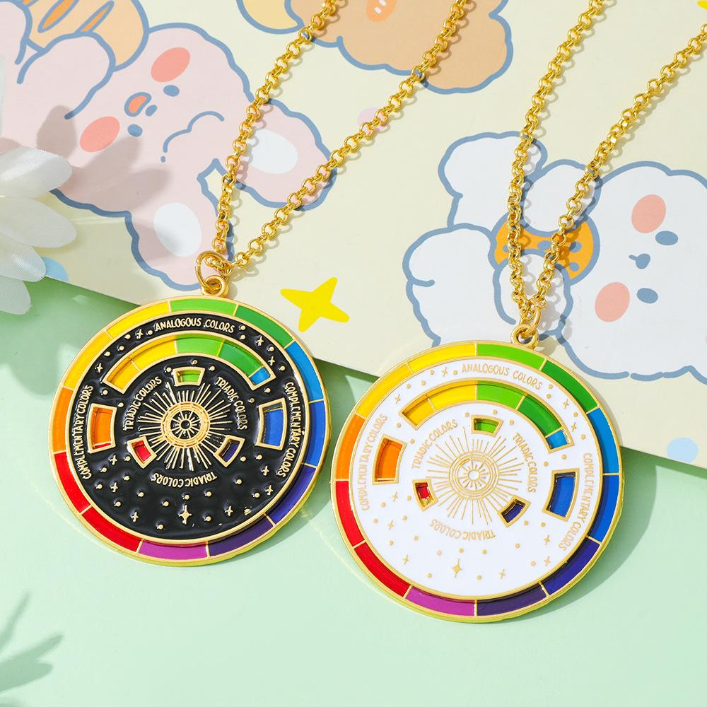 Turntable Painter Palette Artist Gift Aesthetic Artwork Fashion Necklace Pendant
