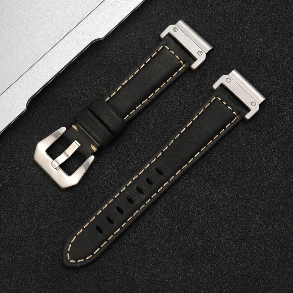 Quickfit 26mm 22mm Strap for Garmin Epix Pro 51mm 47mm Tactix 8 7 Pro Fenix 8 7 7X Enduro3 Genuine Leather Watchband Accessories