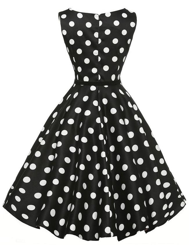 Sukienka rozkloszowana w stylu retro Hepburn S50 z paskiem