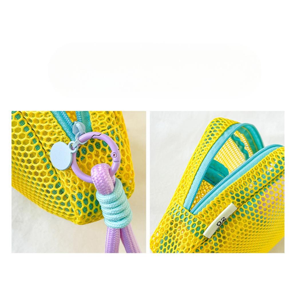 Kleur Draagbare Mesh Rits Opbergtas - Duurzame Make-up, Sieraden en Essentiële Reisorganizer - Lichtgewicht en Compacte Make-uptas