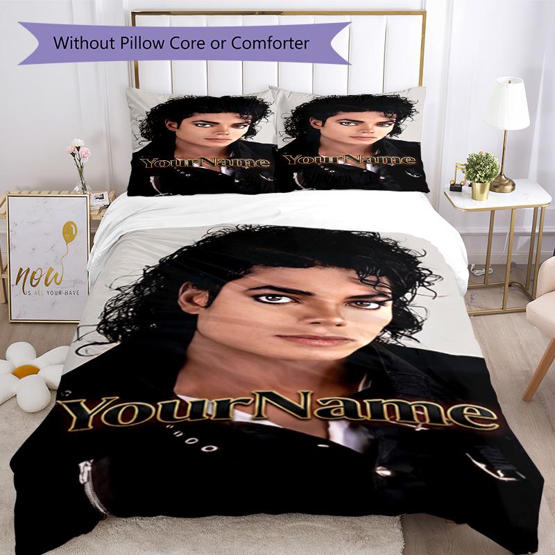 Michael Jackson 194 Customize Your Name Bedding Set Breathable Duvet Cover with Pillowcases Home Decoration Birthday Gift