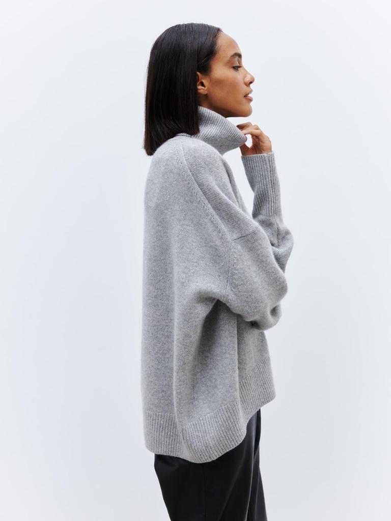 094 European & American High Neck Sweater: Women's Loose Knit for Autumn/Winter