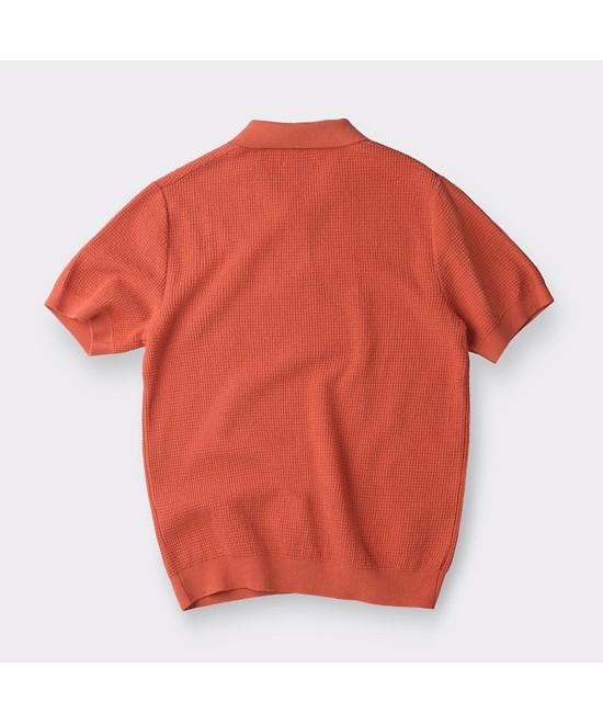 Henlikoteun [British Sporting Club] Waffle Short-Sleeves Polo Knit Abwam26701Orx