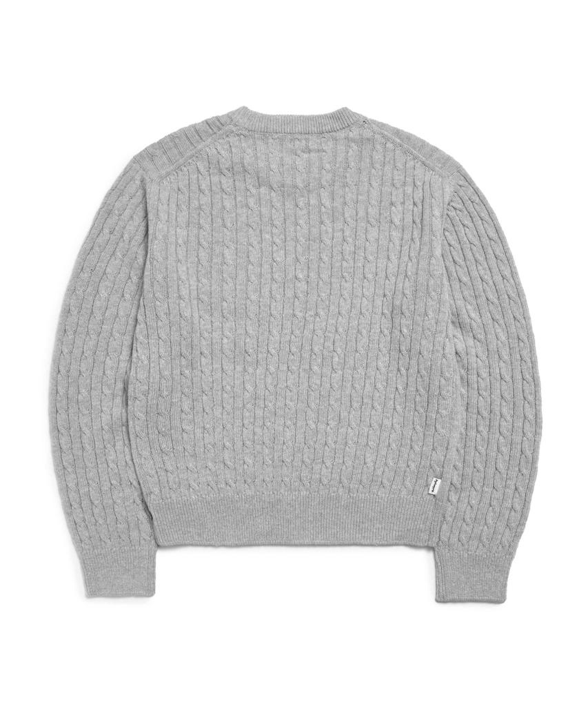 MARK GONZALES Women'S Angel Cable Round Neck Knit - M/Grey