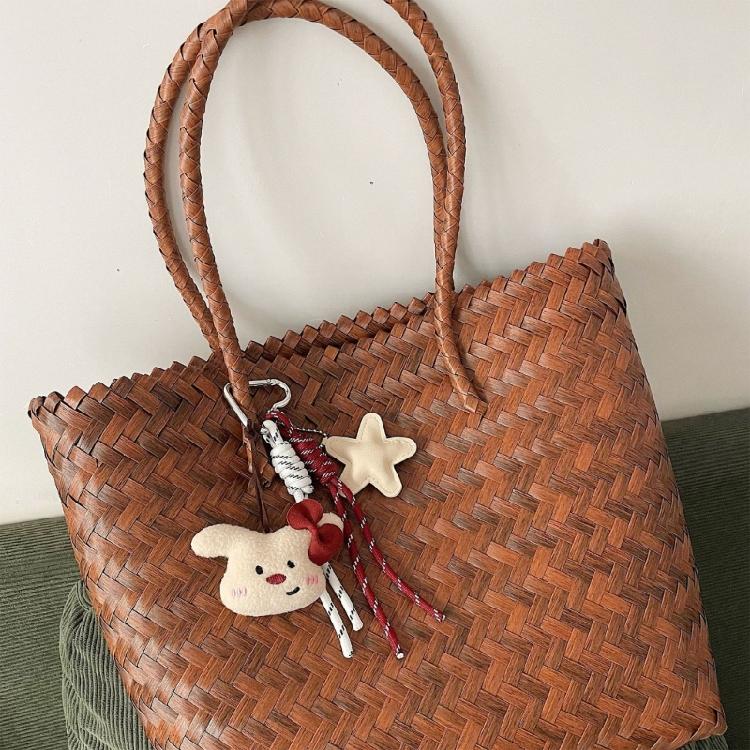 Delightful Plush Bear Bag Charm Cartoon Keychains For Women and Girls Stylish Bag Pendant Cute Car Accessories Decors