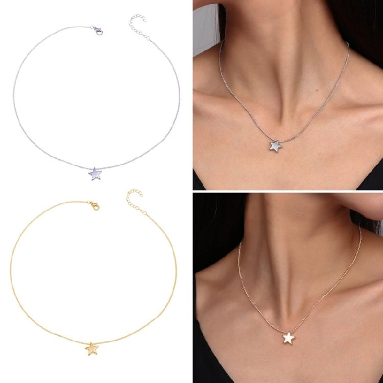 Rock Punk Star Necklace Eye-catching Star Choker Clavicle Chain Y2K Star Chain