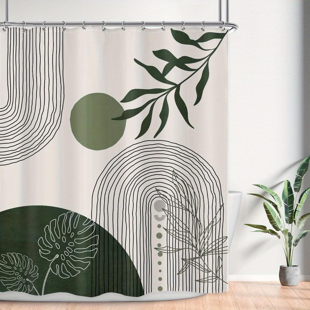

Bohemian Palm Leaves Washable Dirt-Resistant Shower Curtain Shower Head Waterproof Polyester Bath Curtain For Home Decor W60H190(CM)-1 Pcs