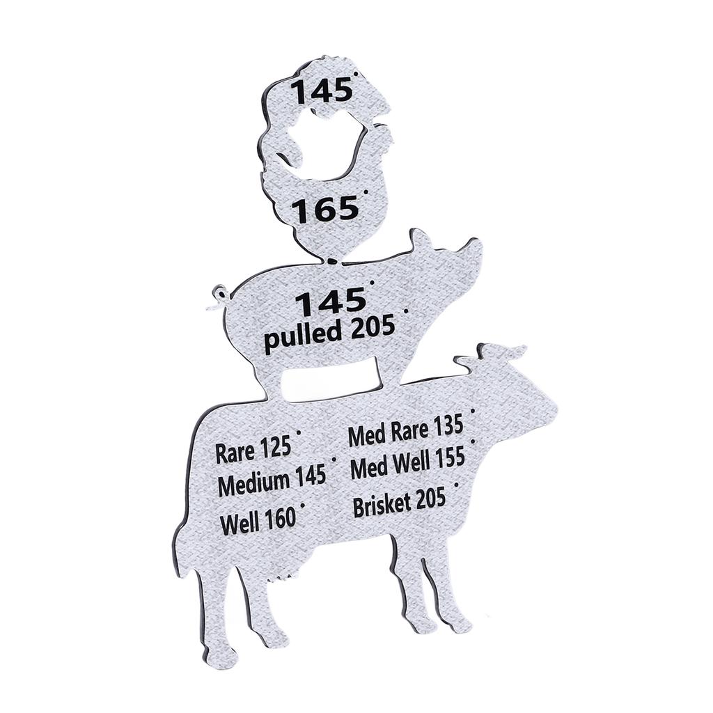 Meat Temperature Magnet Metal Cooking Temperature Guide BBQ Smoking Meat Accessories Gift For Men