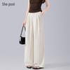Women's Lyocell Linen Blend Wide-Leg Casual Pants