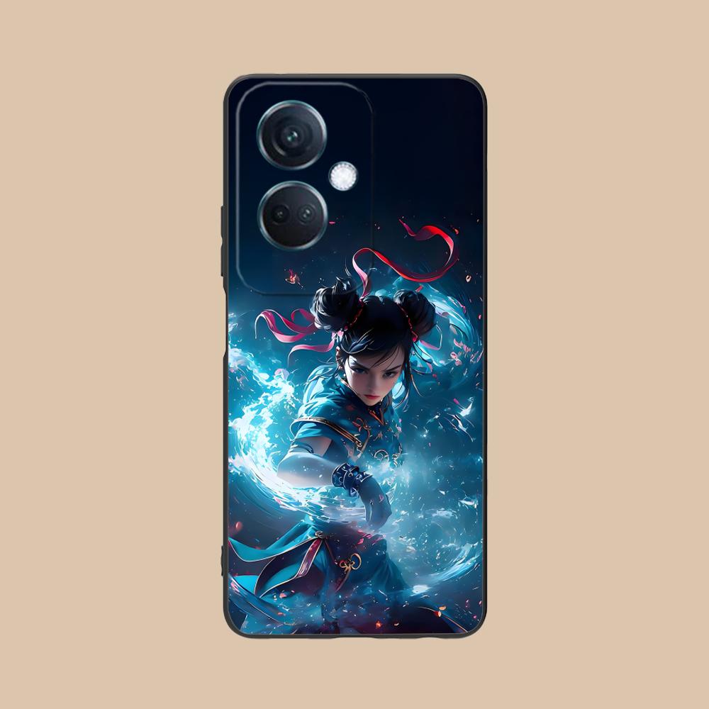 Street Fighter Chunli Phone Case for OPPO Reno 14 13 12 11 10 9 8 7 6 5 F T Pro 5G Colorful Printing Cover Cover Pretty Luxury