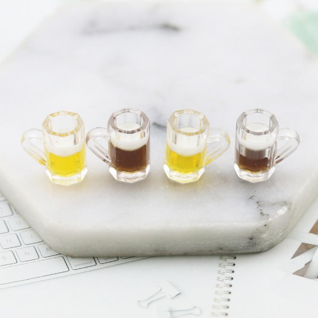 10 Pieces Simulated Wine Cup Resin Accessories Miniature Beer Glass Dollhouse Mug Models Fairy Garden Doll House Decor