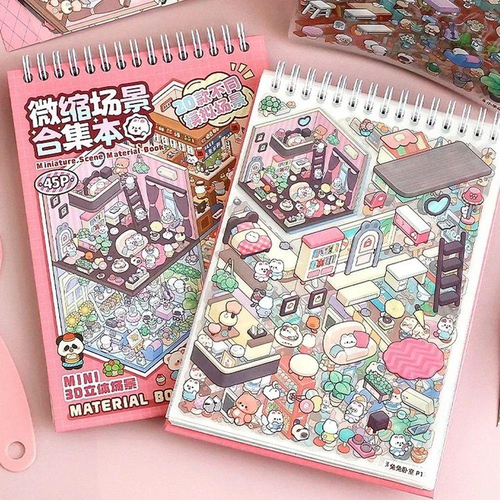 DIY Landscape Sticker Book 20in1 Cabin Scene Decorative Decals Student