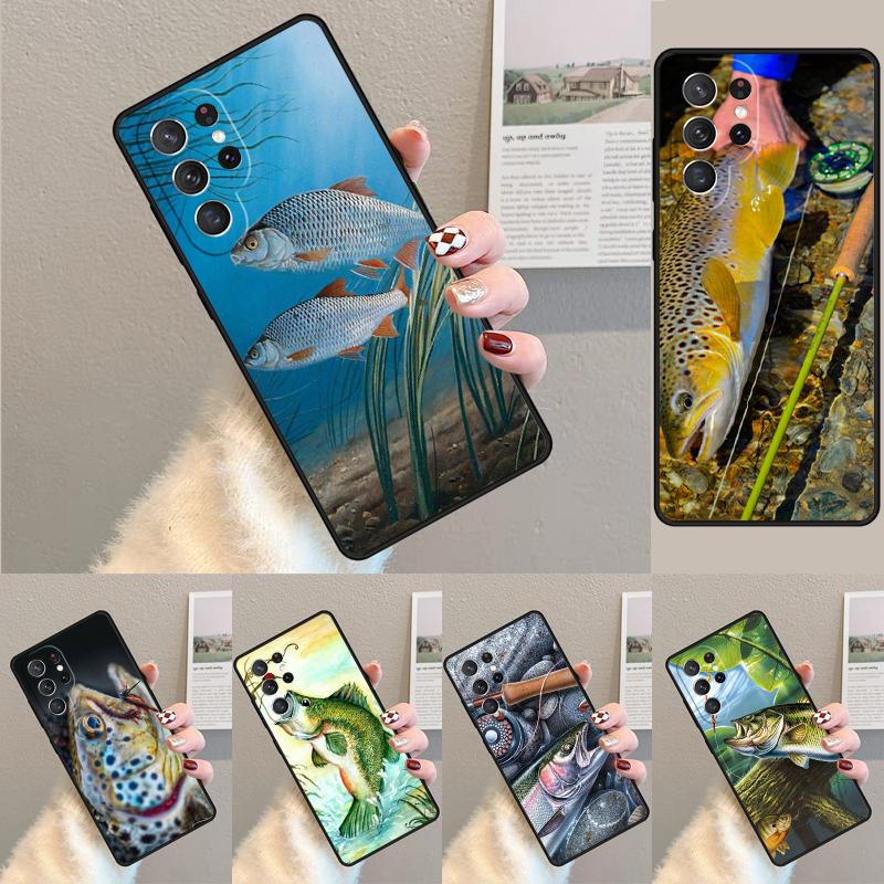 Trout Fishing Print TPU Phone Case For Samsung Galaxy Note 10 Pro S26 S25 S24 S23 S22 Ultra Plus S21 FE S20 Shockproof Cover