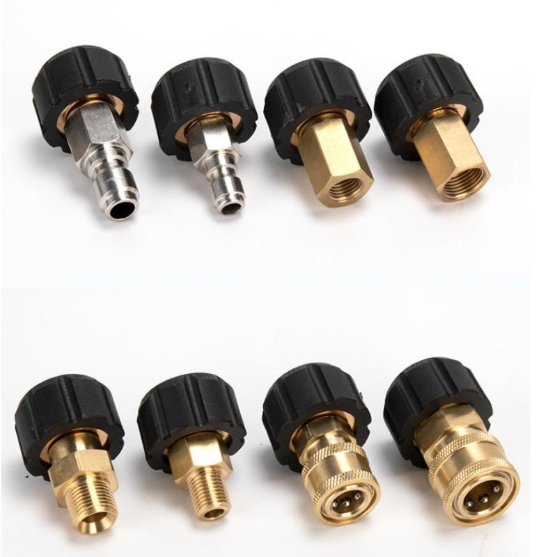 1Pcs Spray Sprinkler Quick Connector, Quick Release M22-14Mm/15Mm To 3/8 And 1/4 Inch Pressure Washer Adapter,
