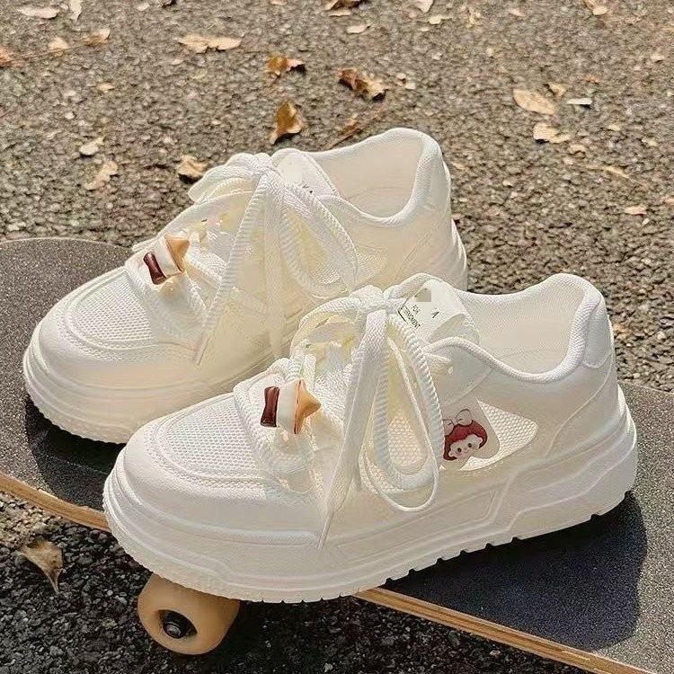 Versatile milk fufu mesh thin shoes women's 2026 spring and summer new niche casual breathable bread thick bottom