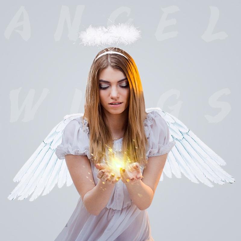 Classy Fairy Fancy Dress Feather Angel Wings Halo Hair Hoop Adult Child Feather Costume for Halloween Christmas