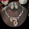 ASNORA Unique Flower Design Necklace Fashion Bridal Wedding Cubic Zirconia For Women Classic Party Jewelry Sets for Women
