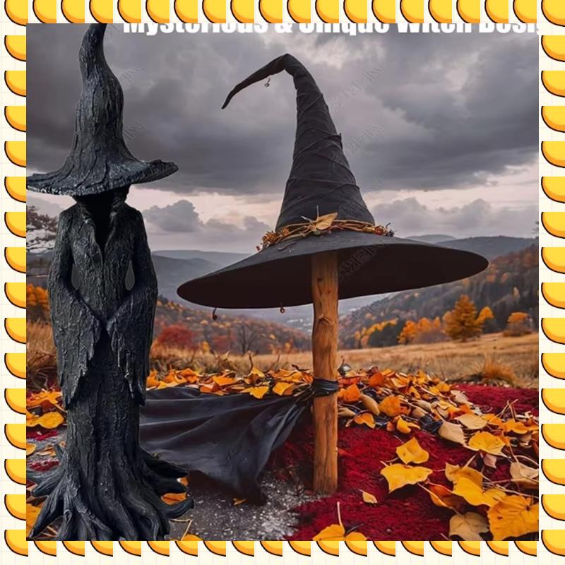 

BAAU Crackerbarrel Witch Statue Gothic Halloween Resin Figurine Retro Magician Decor Ornament Dark Fantasy