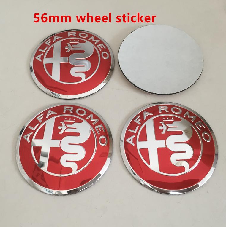 4pcs 56mm 60mm 65mm ForAlfa Romeo 147 156 159 Car Emblem Wheel Hub Center Cap Badge Covers Sticker Decals Styling Accessories