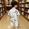 Boys' Collar Shirt Summer Men's Treasure Casual White Pure Cotton Children's Shirt