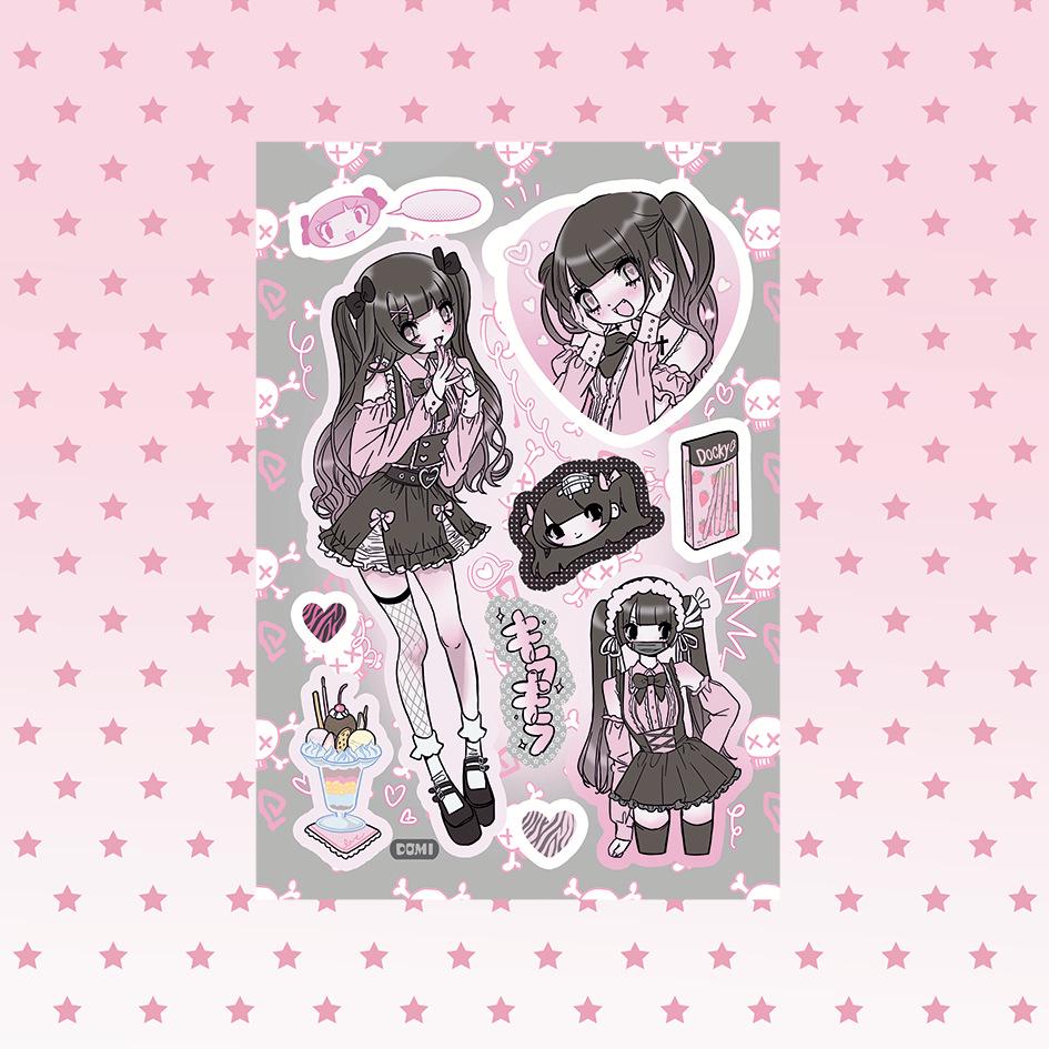 Domi Korean Style Sweet & Cool Girl Character Sticker Book – Creative Journal Stickers