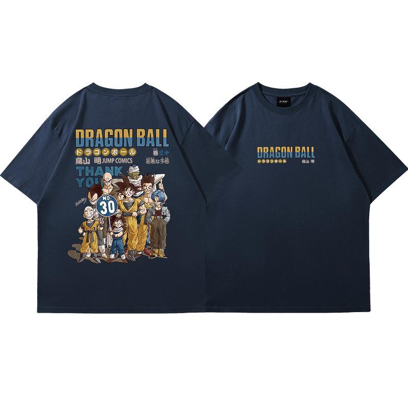 Dragon Ball Trend Krótki Rękaw Letni Trend Komfort Sportowy Codzienny Krótki Rękaw Popularna Odzież dla Par Krótki Rękaw Krótki Rękaw