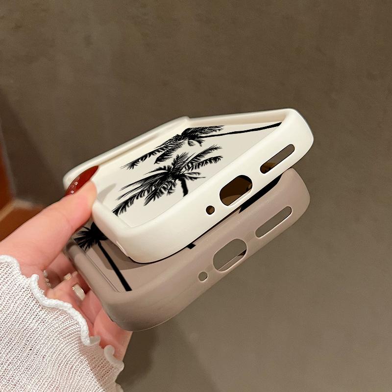 For Google Pixel 9 Pro XL 8A 8 7 Pro 7A Phone Case Shell Coconut Tree Print Matte Shockproof TPU Soft Anti-Fall Lens Protection Bumper Cover